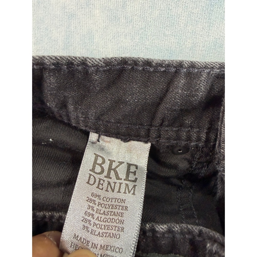 BKE‎ Aiden Bootleg Jeans Boys 25S Black Excellent Stretch Denim Embroidered - Picture 7 of 10